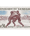Senegal Stamp 1961 0.5 West African CFA franc Wrestling Sport