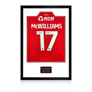 Shaun McWilliams Match-Worn & Signed Rotherham United Shirt Premium Frame