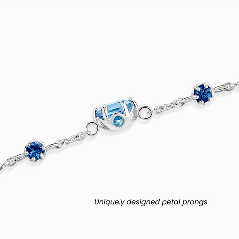 Ensemble de bijoux en argent sterling avec saphir bleu et topaze bleue