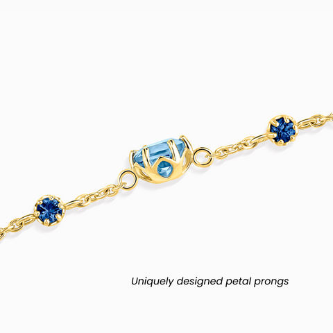 Ensemble de bijoux en saphir bleu et topaze bleue, monté sur vermeil en or 18 carats
