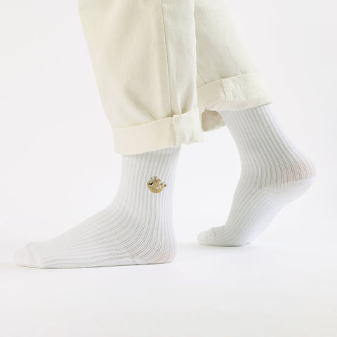 Save the Sloths Ribbed Bamboo Socks