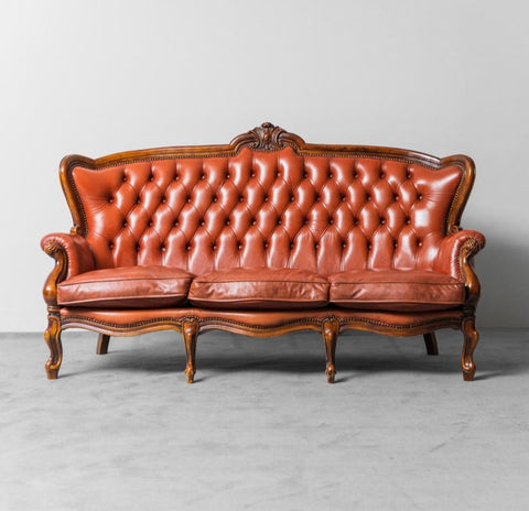 Sofa - Hardwood, Leather - Chesterfield leather