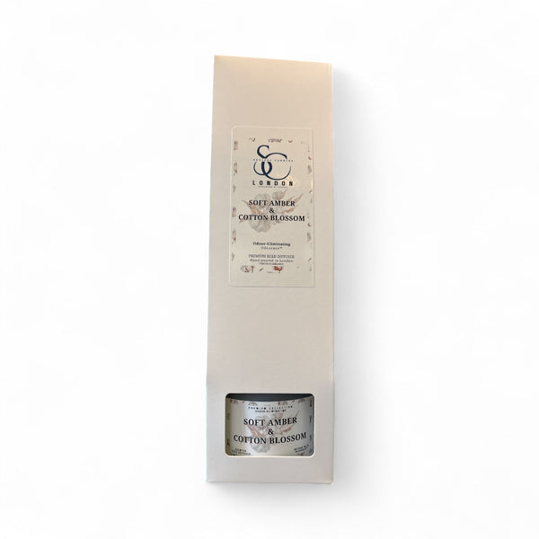 Soft Amber & Cotton Blossom – Odour Eliminating Reed Diffuser (100ml)