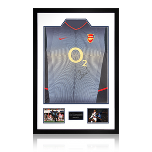 Sol Campbell Signed Arsenal 2002/04 Away Shirt Premium Frame