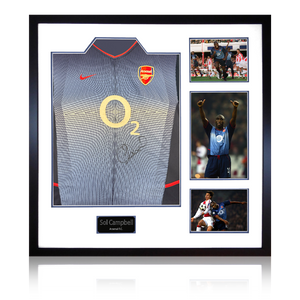 Sol Campbell Signed Arsenal 2002/04 Away Shirt Elite Frame
