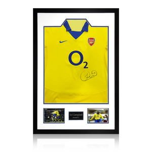 Sol Campbell Signed Arsenal 2003/05 Away Shirt Premium Frame