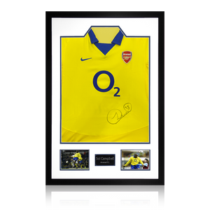 Sol Campbell Signed Arsenal 2003/05 Away Shirt Premium Frame