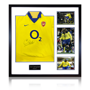 Sol Campbell Signed Arsenal 2003/05 Away Shirt Elite Frame