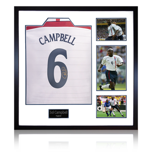 Sol Campbell Signed England Shirt Elite Frame