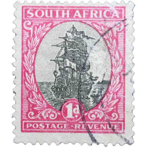 South Africa 1927 1 d - South African penny Used Postage Stamp Van Riebeeck's Ship