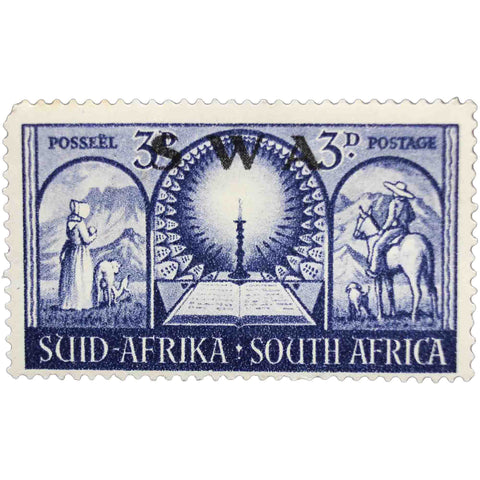 South Africa 1949 Open Bible 3 d - South African Penny Stamp