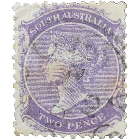South Australia 1868 Two Pence Stamp Queen Victoria Purple Variant Used
