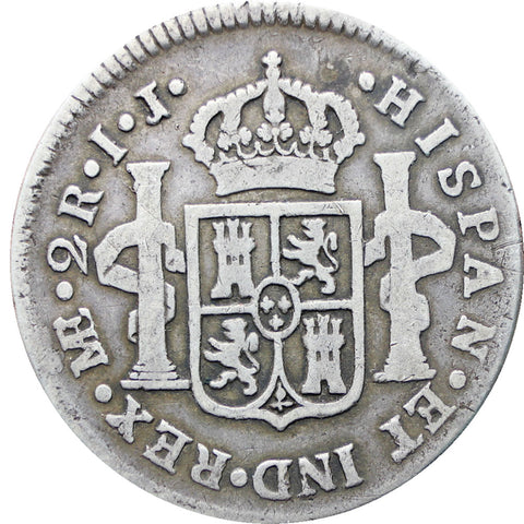 Spain Peru 1788 2 Reales Carlos III Coin