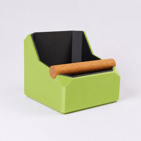 Square Coffee Knock Box with Real Oak Knock Bar