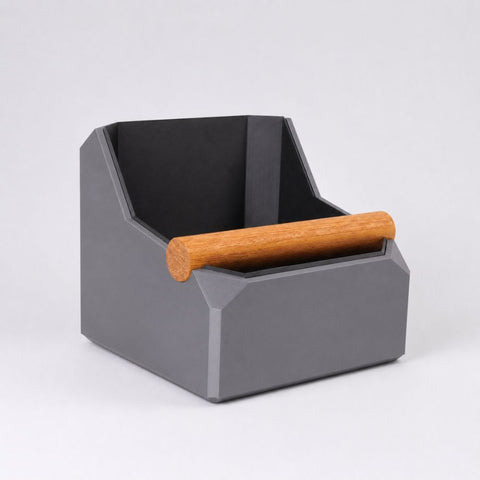Square Coffee Knock Box with Real Oak Knock Bar