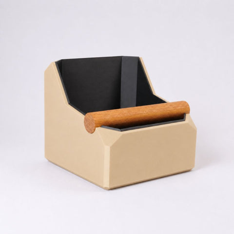 Square Coffee Knock Box with Real Oak Knock Bar