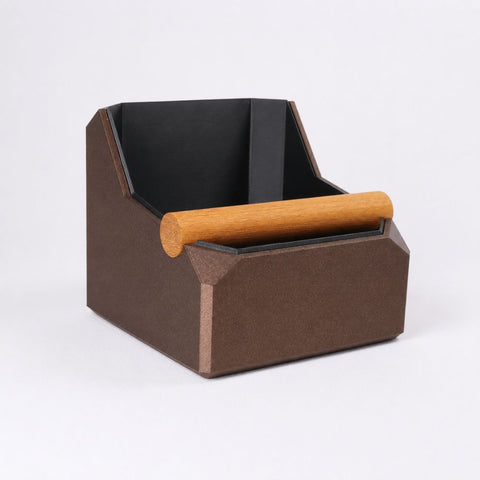 Square Coffee Knock Box with Real Oak Knock Bar