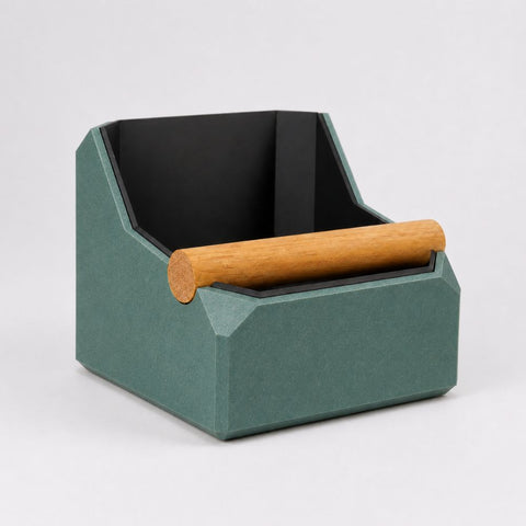 Square Coffee Knock Box with Real Oak Knock Bar