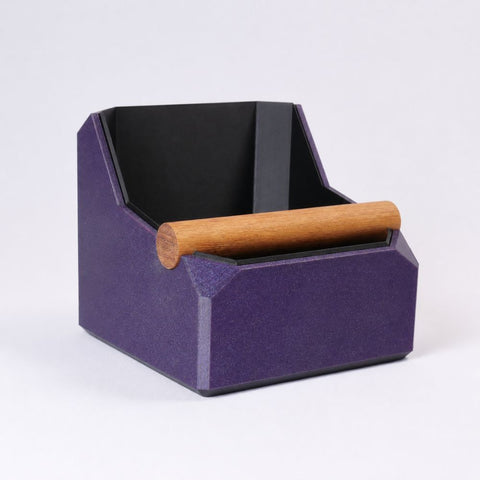 Square Coffee Knock Box with Real Oak Knock Bar