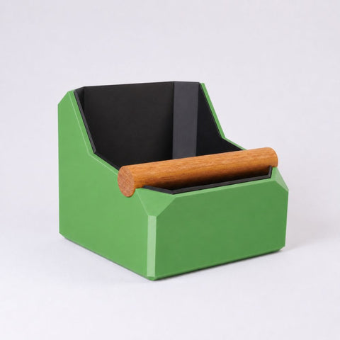 Square Coffee Knock Box with Real Oak Knock Bar