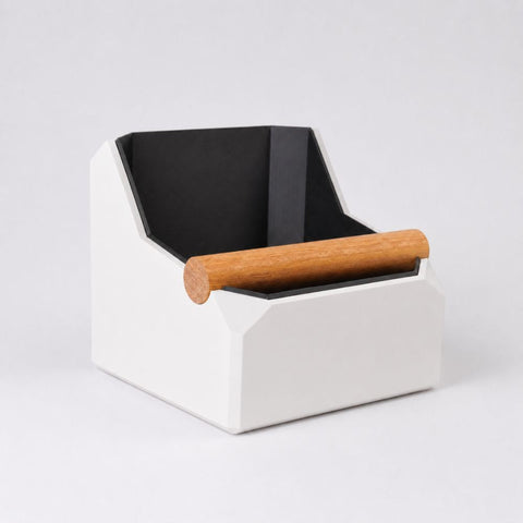 Square Coffee Knock Box with Real Oak Knock Bar