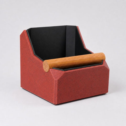Square Coffee Knock Box with Real Oak Knock Bar