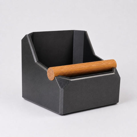 Square Coffee Knock Box with Real Oak Knock Bar