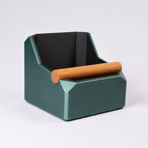 Square Coffee Knock Box with Real Oak Knock Bar