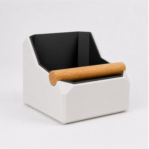 Square Coffee Knock Box with Real Oak Knock Bar