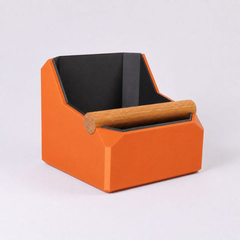 Square Coffee Knock Box with Real Oak Knock Bar