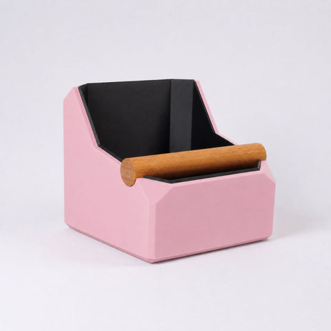Square Coffee Knock Box with Real Oak Knock Bar