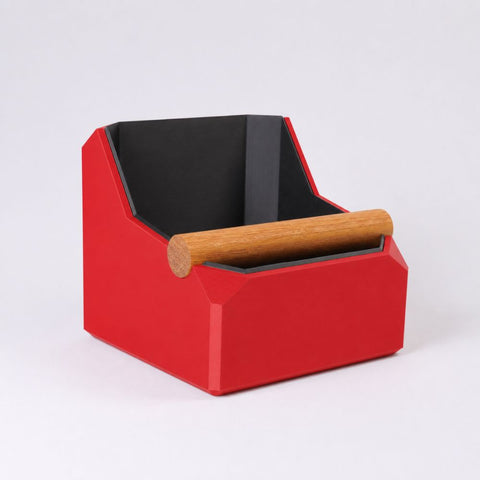Square Coffee Knock Box with Real Oak Knock Bar
