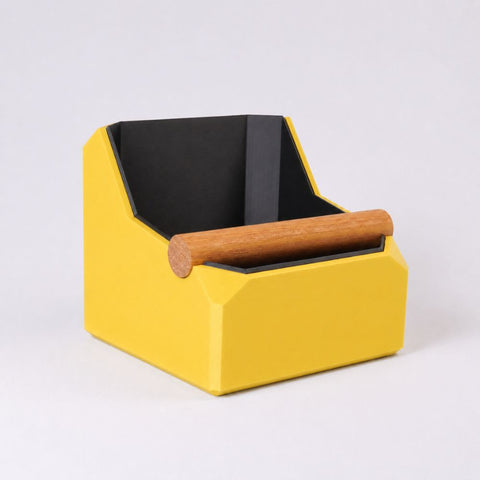 Square Coffee Knock Box with Real Oak Knock Bar