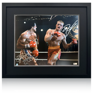 Sylvester Stallone & Dolph Lundgren Signed Rocky Deluxe Mount Frame (Online Authentics)
