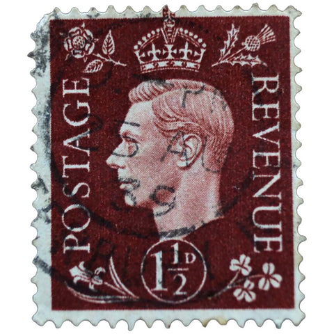 Stamp 1937 Great Britain King George VI 1 and half d. Postal Stamps United Kingdom British Collectible 1 and half pence
