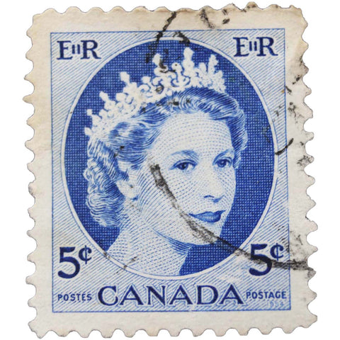 Stamp Canada Queen Elizabeth II  5 cents 1954 Canadian stamp Collectible