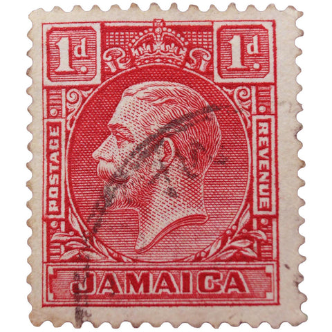 Stamp Jamaica, King George V, 1d red 1929 used British Postal Stamps Collectible