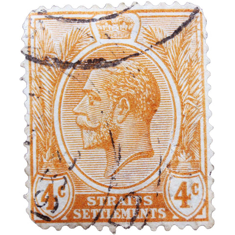 Stamp Straits Settlements 1918 King George V 4c Stamps Collectible