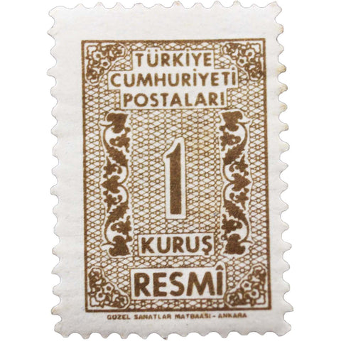 Stamp Turkey 1962 One Kurus Stamps Resmi
