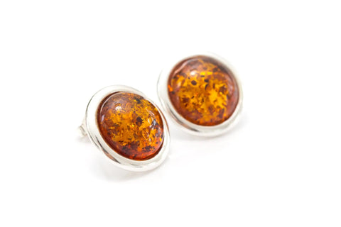 Boucles d'oreilles pendantes rondes ambrées