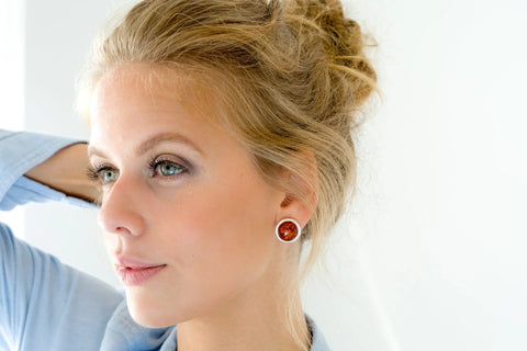 Boucles d'oreilles pendantes rondes ambrées
