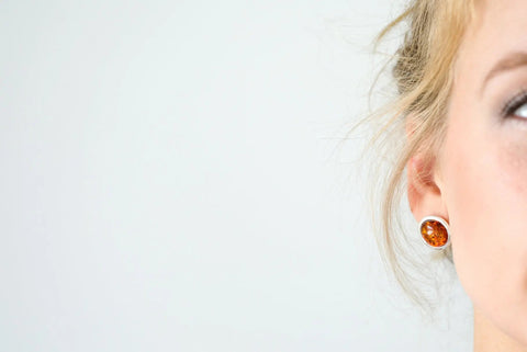 Boucles d'oreilles pendantes rondes ambrées