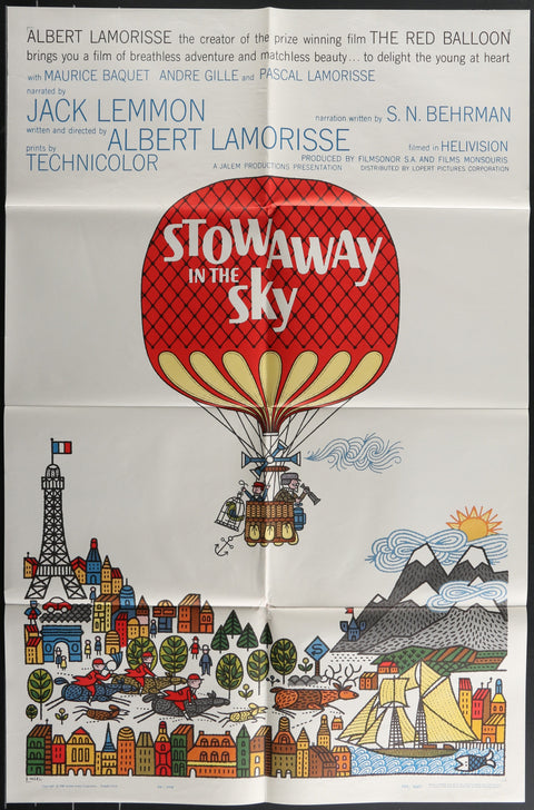 Affiche de film originale américaine (One Sheet) du film Stowaway In The Sky (1962)
