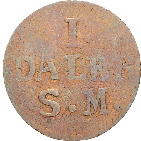 Sweden 1715 One Daler Karl XII Coin