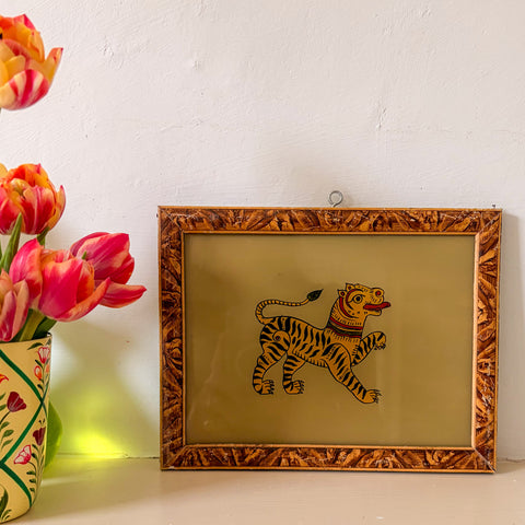 TIGER Indian glass painting