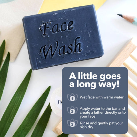 Charcoal Face Wash Bar | Natural Detoxifying Facial Cleanser | Vegan, Plastic-Free Skincare for All Skin Types