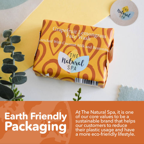 Grapefruit Lemongrass Face Wash Bar | Natural Facial Cleanser for Fresh, Glowing Skin | Vegan, Plastic-Free Skincare