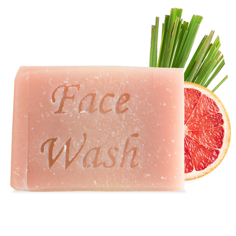 Grapefruit Lemongrass Face Wash Bar | Natural Facial Cleanser for Fresh, Glowing Skin | Vegan, Plastic-Free Skincare