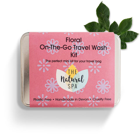 Floral Mini Travel Wash Kit | Natural “On the Go” Shampoo, Conditioner & SoapSet | Vegan, Plastic-Free Hair Care | Perfect Travel Gift
