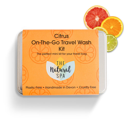 Citrus Mini Travel Wash Kit | Natural “On the Go” Shampoo,  Conditioner & SoapSet | Vegan, Plastic-Free Hair Care | Perfect Travel Gift